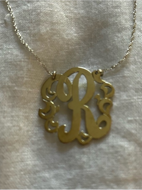 Silver Monogram 'R' Necklace - Picture 3 of 3